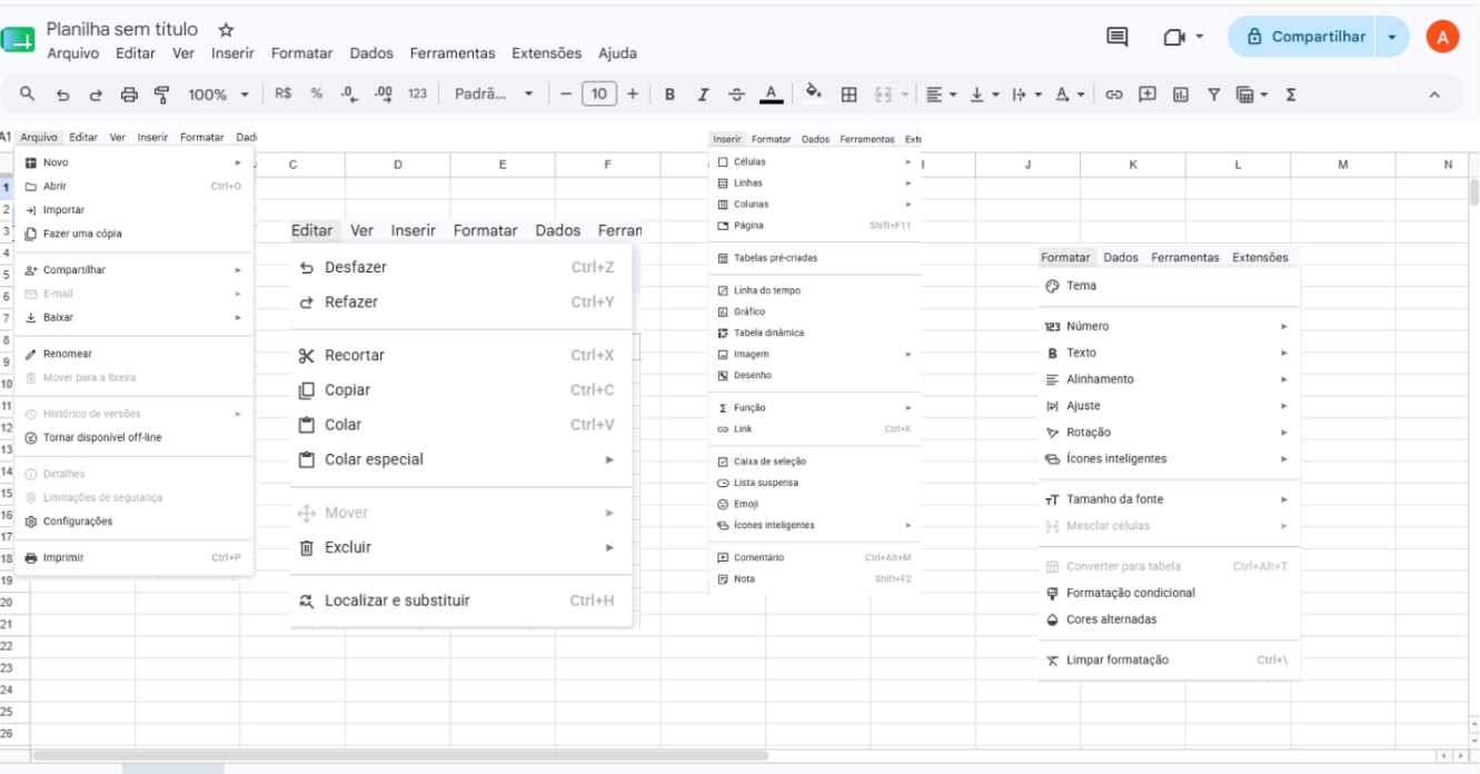 Interface do Google Drive